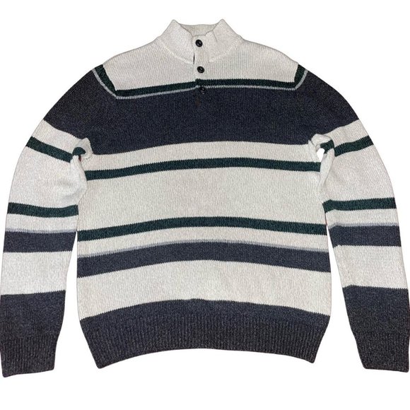 Chaps Ralph Lauren Colorblock Essential 1/4 Button Sweatshirt Mens Medium - Picture 1 of 4